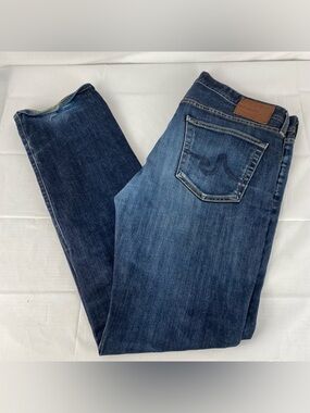 AG Adriano Goldschmied Matchbox Jeans 36x34 Slim Straight Dark Wash USA